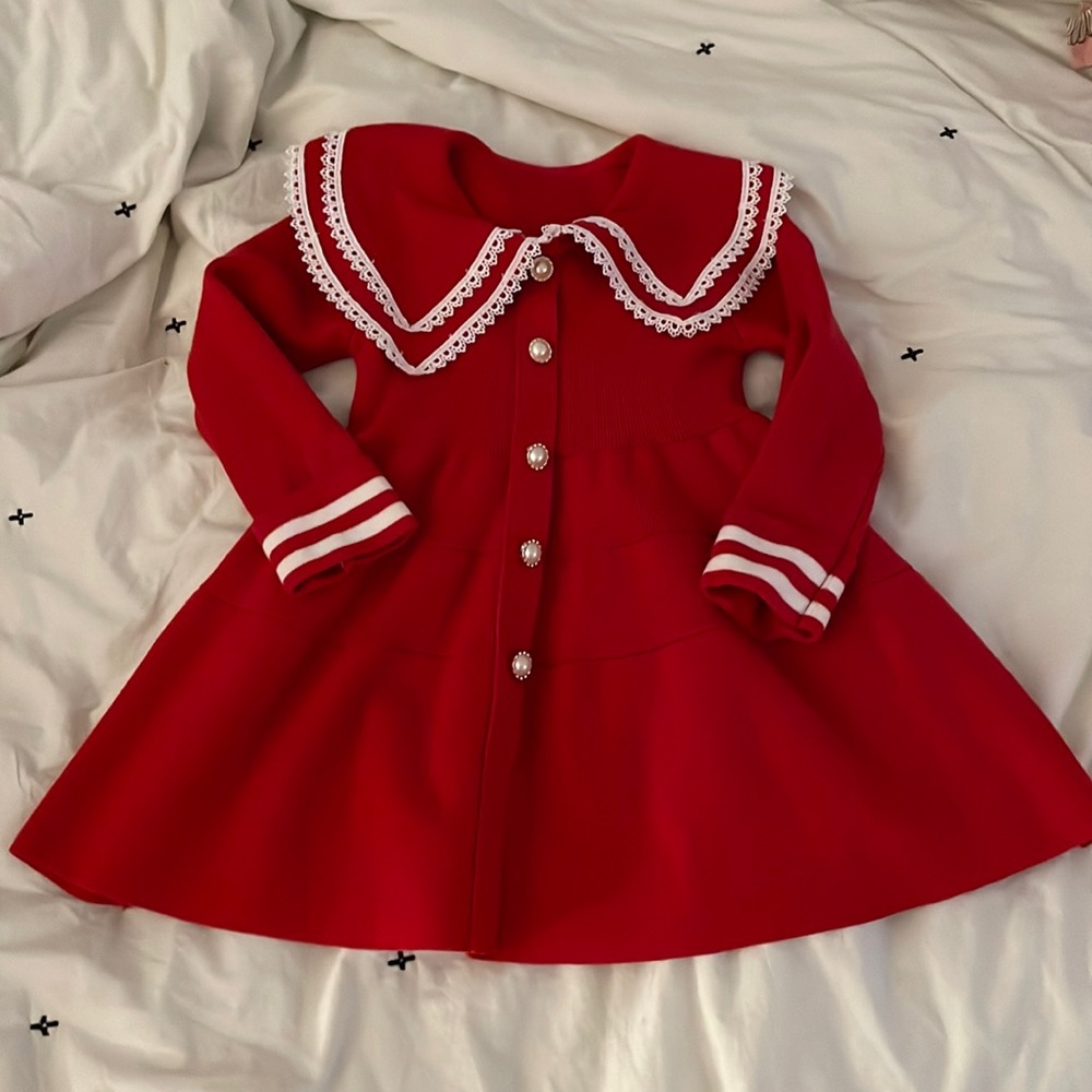 Bright red dress